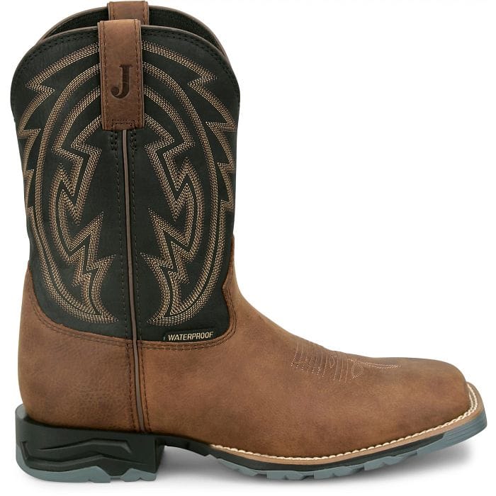JUSTIN Boots Justin Men's Barwood Brown Lytle Waterproof Steel Toe Work Boots MV4591