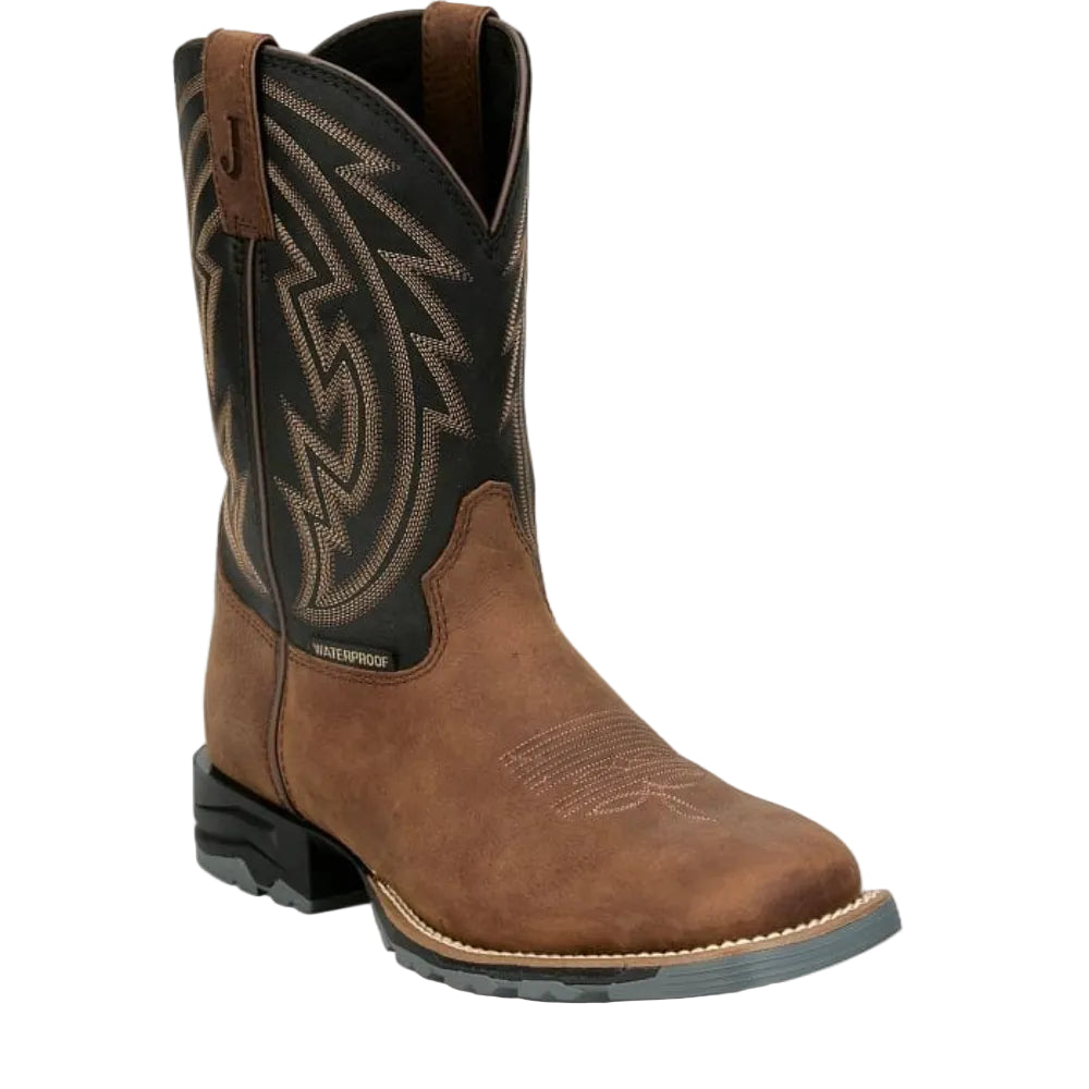 JUSTIN Boots Justin Men's Barwood Brown Lytle Waterproof Steel Toe Work Boots MV4591