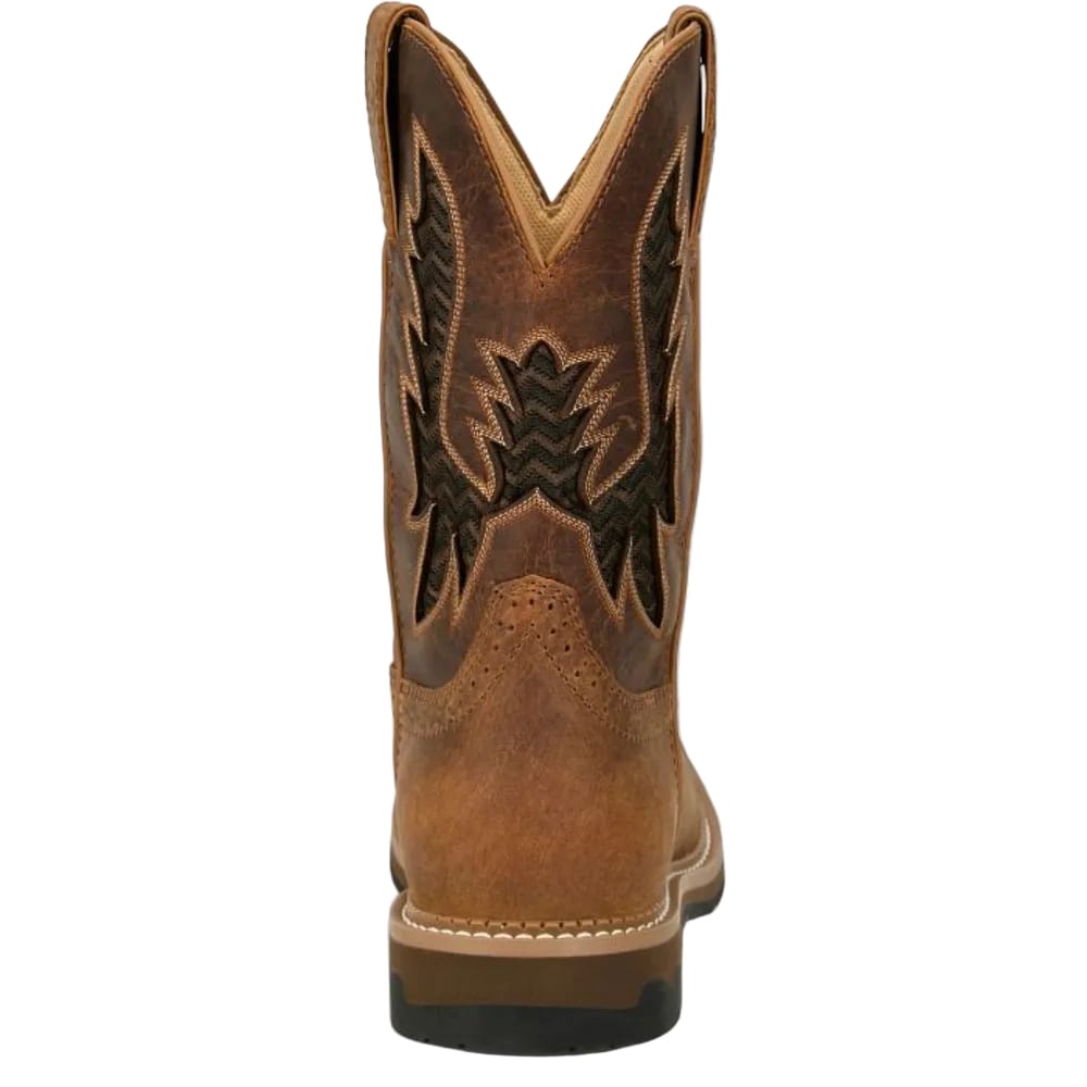 JUSTIN Boots Justin Men's Bolt Pecan Brown Water Buffalo Waterproof Work Boots SE4131