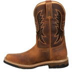 JUSTIN Boots Justin Men's Bolt Pecan Brown Water Buffalo Waterproof Work Boots SE4131
