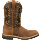 JUSTIN Boots Justin Men's Bolt Pecan Brown Water Buffalo Waterproof Work Boots SE4131