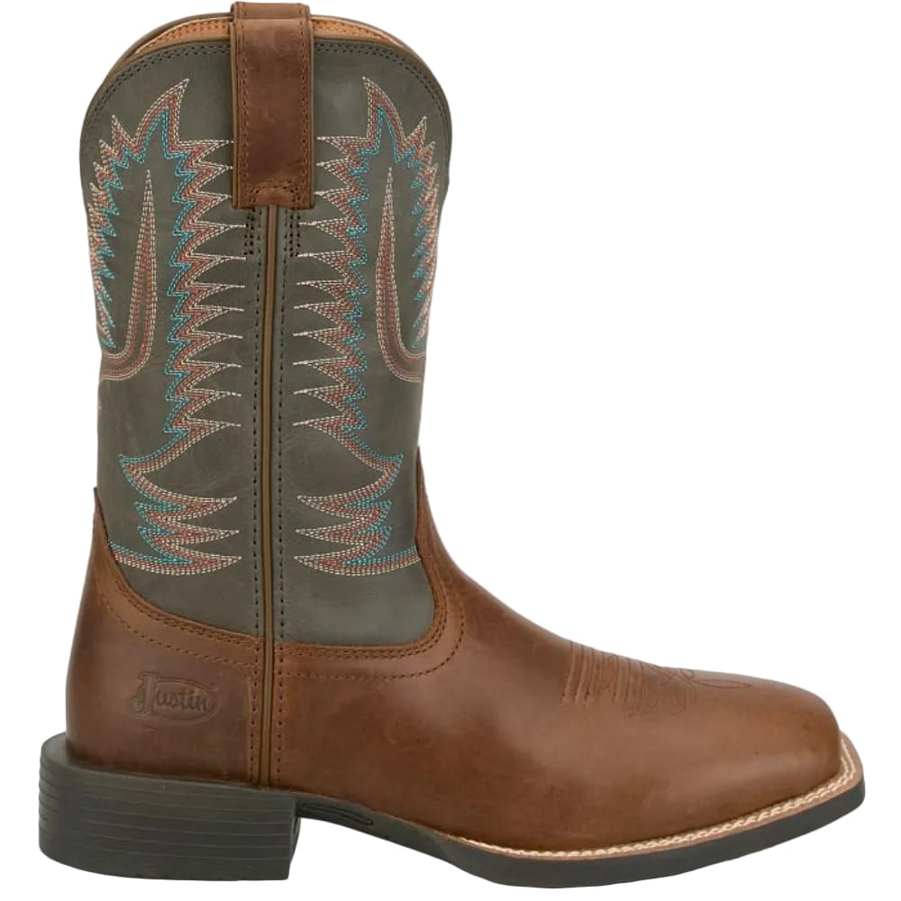 JUSTIN Boots Justin Men's Brown Gage Water Buffalo Square Toe Western Boots SE7534