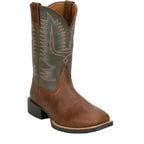 JUSTIN Boots Justin Men's Brown Gage Water Buffalo Square Toe Western Boots SE7534