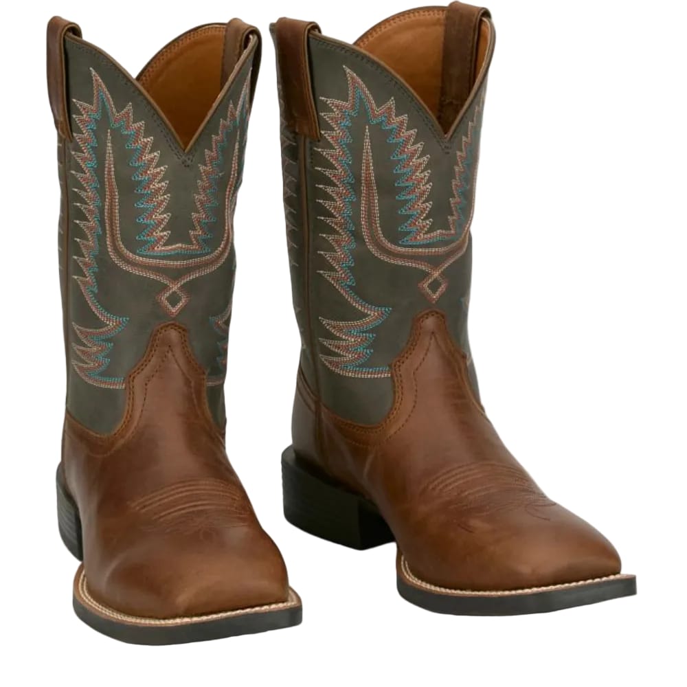 JUSTIN Boots Justin Men's Brown Gage Water Buffalo Square Toe Western Boots SE7534