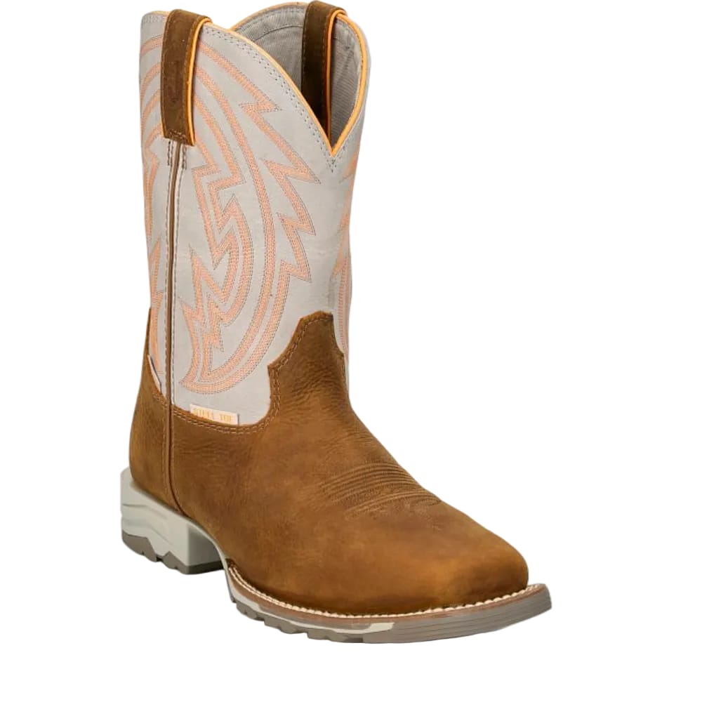 JUSTIN Boots Justin Men's Brown & White Lytle Steel Toe Waterproof Work Boots MV4595