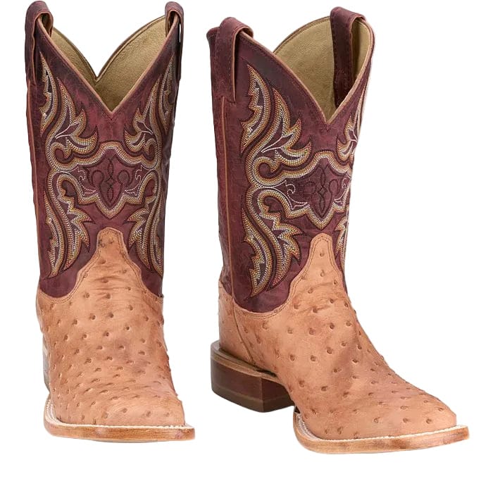 JUSTIN Boots Justin Men's Cognac Vintage Moseley Full Quill Ostrich Exotic Boots JE5170