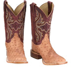 JUSTIN Boots Justin Men's Cognac Vintage Moseley Full Quill Ostrich Exotic Boots JE5170