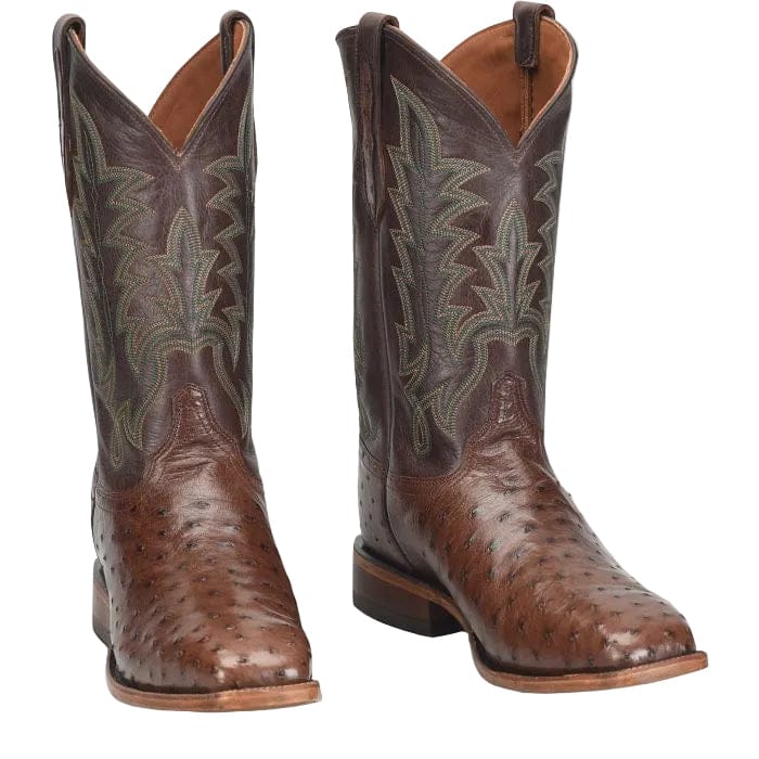 JUSTIN Boots Justin Men's Kango Tobac Brown Rancher Ostrich Exotic Cowboy Boots GR5334