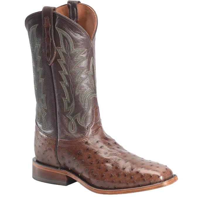 JUSTIN Boots Justin Men's Kango Tobac Brown Rancher Ostrich Exotic Cowboy Boots GR5334
