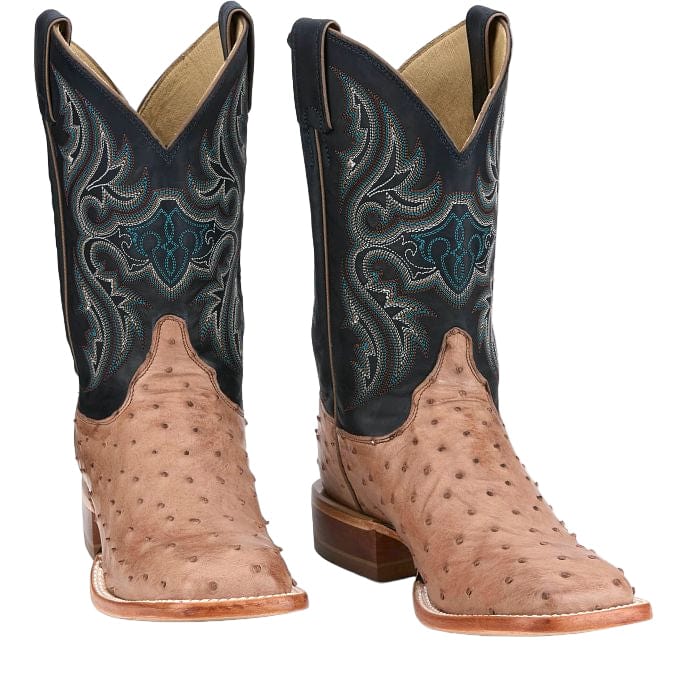 JUSTIN Boots Justin Men's Moseley Coffee Brown Full Quill Ostrich Boots JE5172