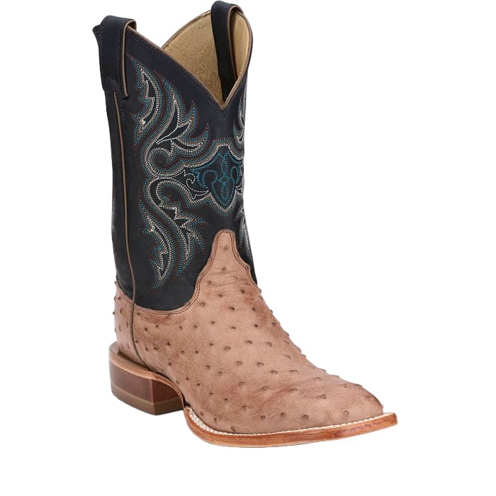 JUSTIN Boots Justin Men's Moseley Coffee Brown Full Quill Ostrich Boots JE5172