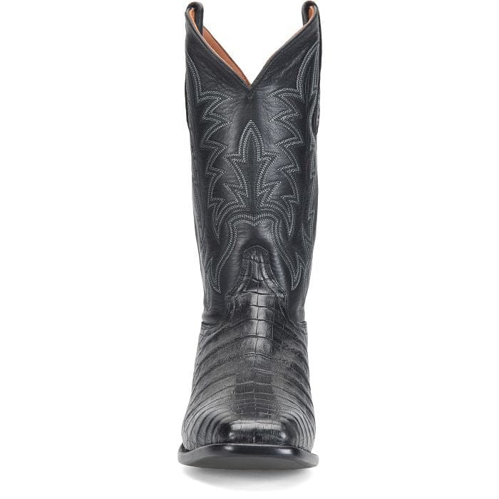 JUSTIN Boots Justin Men's Obsidian Black Panama Caiman Exotic Cowboy Boots GR5333