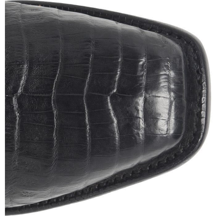 JUSTIN Boots Justin Men's Obsidian Black Panama Caiman Exotic Cowboy Boots GR5333