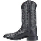 JUSTIN Boots Justin Men's Obsidian Black Rancher Ostrich Exotic Cowboy Boot GR5335