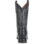 JUSTIN Boots Justin Men's Obsidian Black Rancher Ostrich Exotic Cowboy Boot GR5335