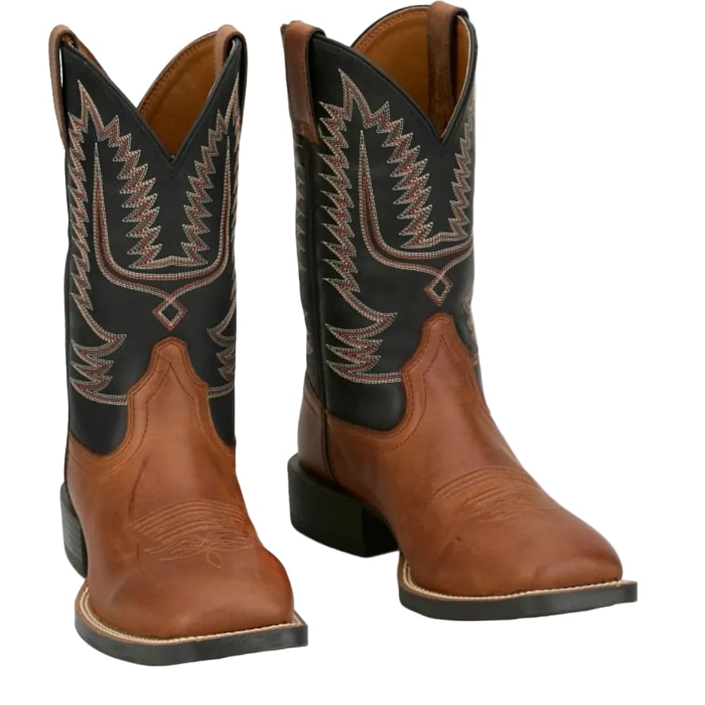 JUSTIN Boots Justin Men's Tan & Black Gage Water Buffalo Square Toe Western Boots SE7535