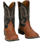 JUSTIN Boots Justin Men's Tan & Black Gage Water Buffalo Square Toe Western Boots SE7535