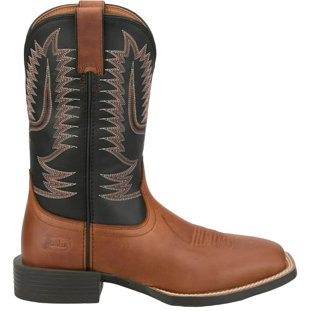 JUSTIN Boots Justin Men's Tan & Black Gage Water Buffalo Square Toe Western Boots SE7535