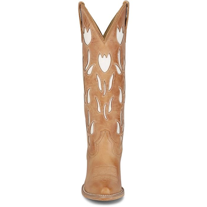 Justin Women's Tan May Floral Inlay Western Boots VN4456