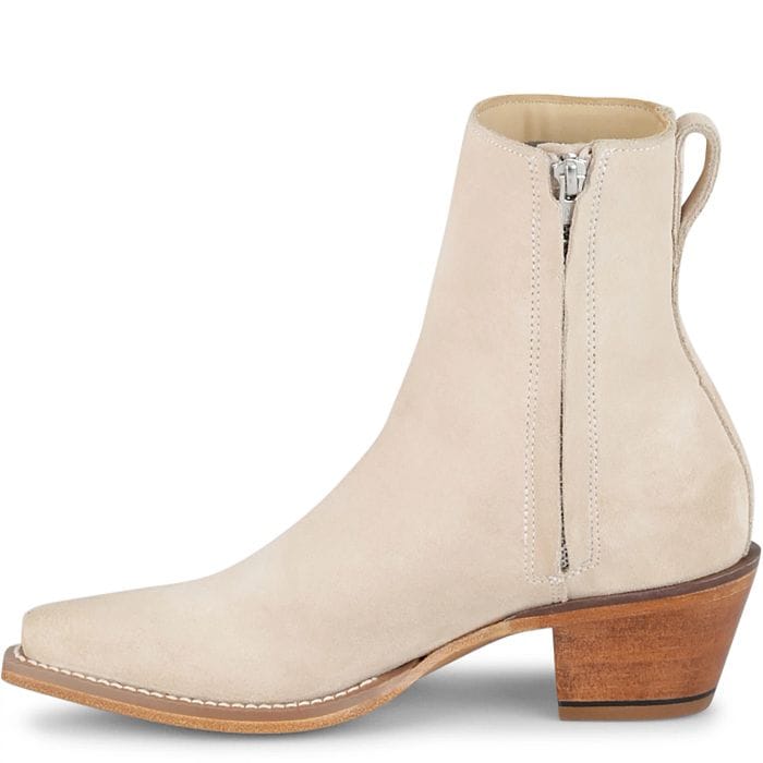 JUSTIN Boots Justin Women's Bev Bone Ivory Suede 7" Booties VN4427