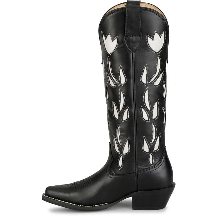 Justin Women's Black May Floral Inlay Western Boots VN4455