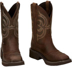 JUSTIN Boots Justin Women's Brown Inji II Wide Round Toe Western Boots GY9984