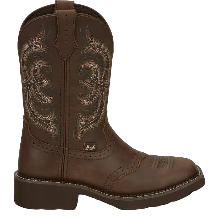 JUSTIN Boots Justin Women's Brown Inji II Wide Round Toe Western Boots GY9984