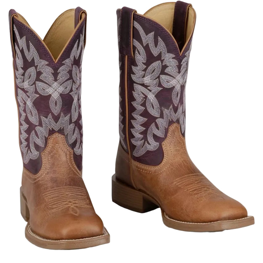 JUSTIN Boots Justin Women's Chestnut & Plum Ashtyn Western Boots UN2340