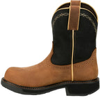 JUSTIN Boots Justin Women's Cognac & Black Darby 8" Waterproof Nano Comp Toe Work Boots GY9949