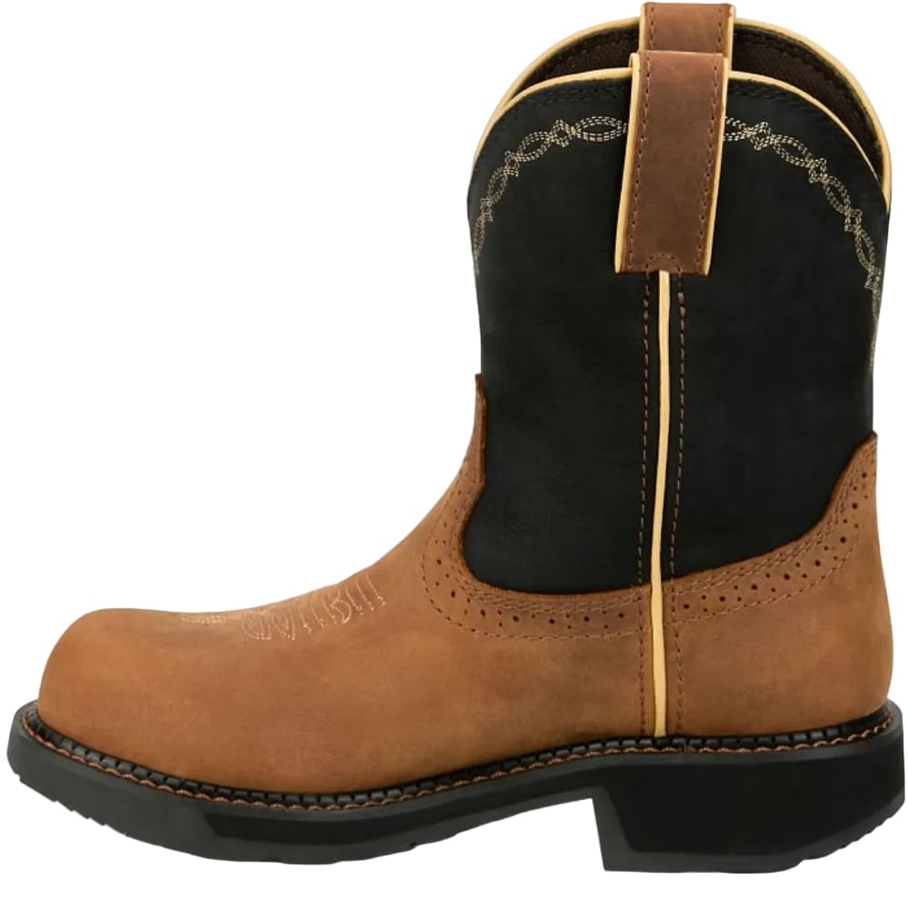 JUSTIN Boots Justin Women's Cognac & Black Darby 8" Waterproof Nano Comp Toe Work Boots GY9949