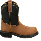 JUSTIN Boots Justin Women's Cognac & Black Darby 8" Waterproof Nano Comp Toe Work Boots GY9949