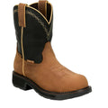 JUSTIN Boots Justin Women's Cognac & Black Darby 8" Waterproof Nano Comp Toe Work Boots GY9949