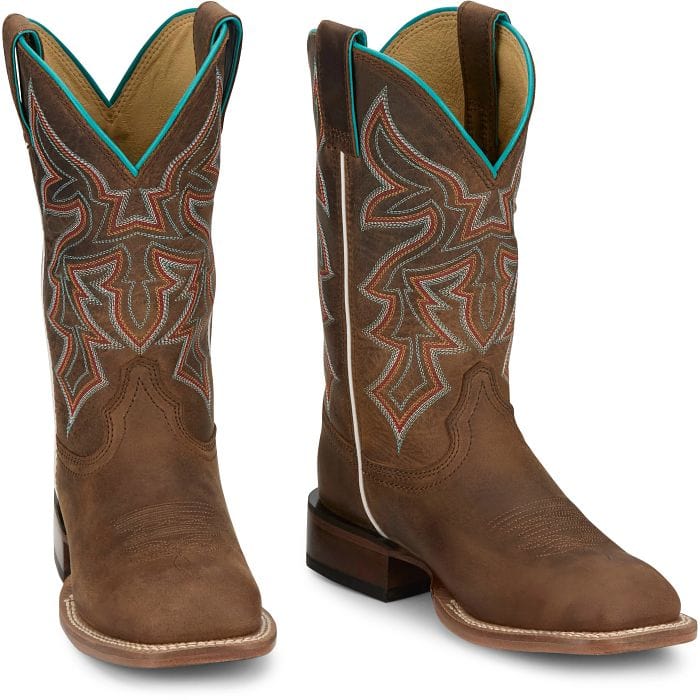JUSTIN Boots Justin Women's Miss Ellie Taupe Brown Western Boots FN4201