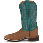 JUSTIN Boots Justin Women's Tan and Turquoise Shay Western Boots BR540