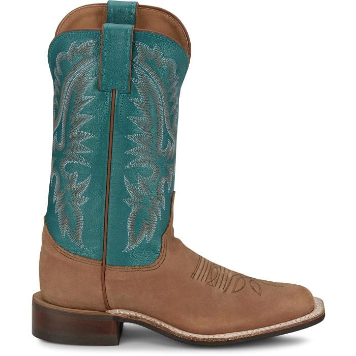 JUSTIN Boots Justin Women's Tan and Turquoise Shay Western Boots BR540