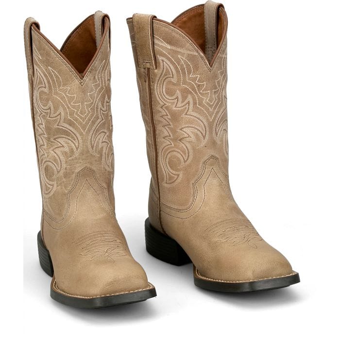 JUSTIN Boots Justin Women's Tan Della Water Buffalo Square Toe Western Boots SE2812L
