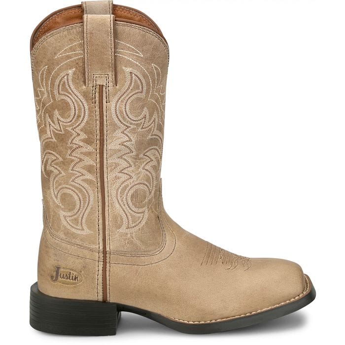 JUSTIN Boots Justin Women's Tan Della Water Buffalo Square Toe Western Boots SE2812L