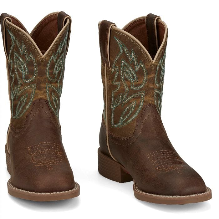 Justin Boots Kids - Boots - Boys Justin Kid's Brown Canter Junior Western Boots JK7515