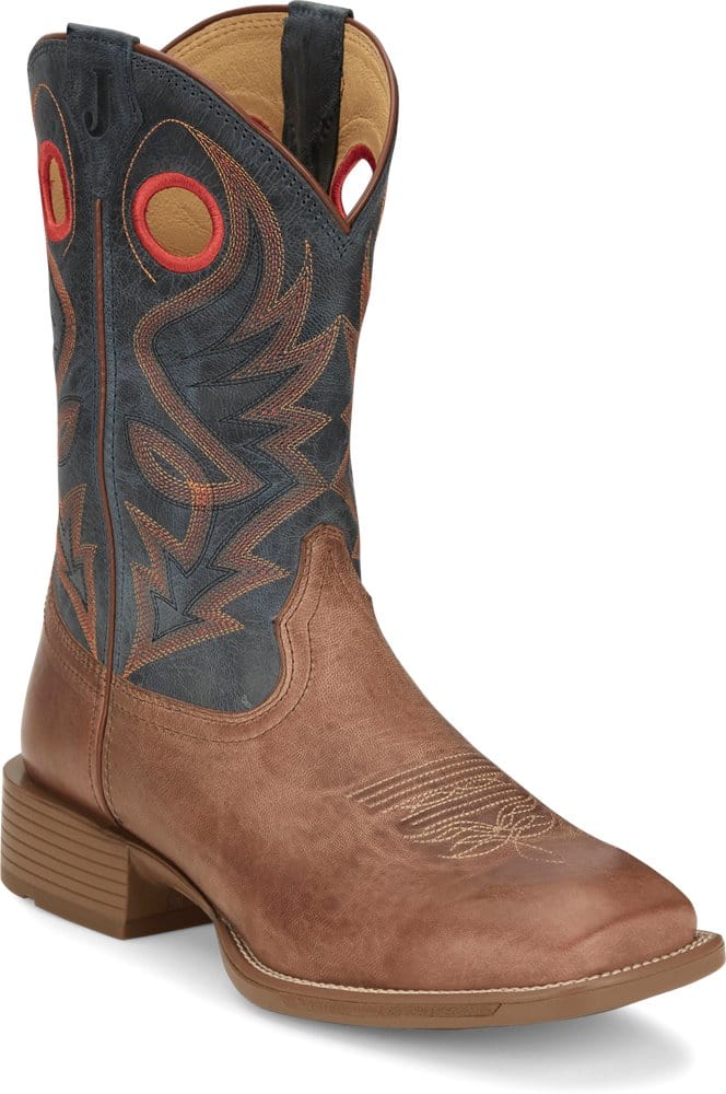 Justin Boots Mens - Boots - Western Justin Men's Pickett Brown/Blue Western Boots UN7152