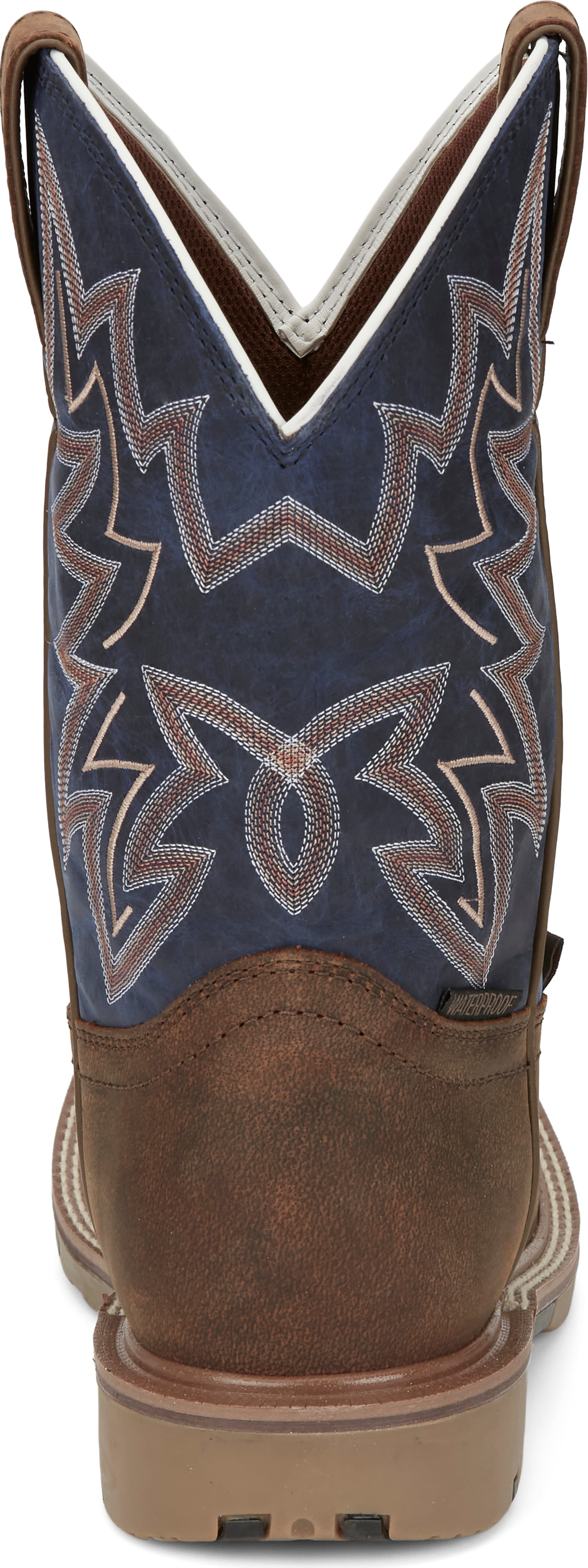 Justin Men's Dusty Cedar Brown Waterproof Western Work Boots