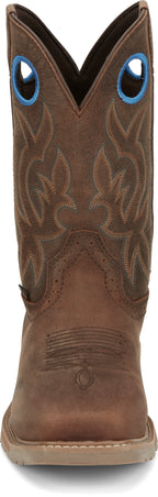 JUSTIN Mens - Boots - Western Justin Men's All Around Walnut Brown Steel Toe Waterproof Work Boot SE3115