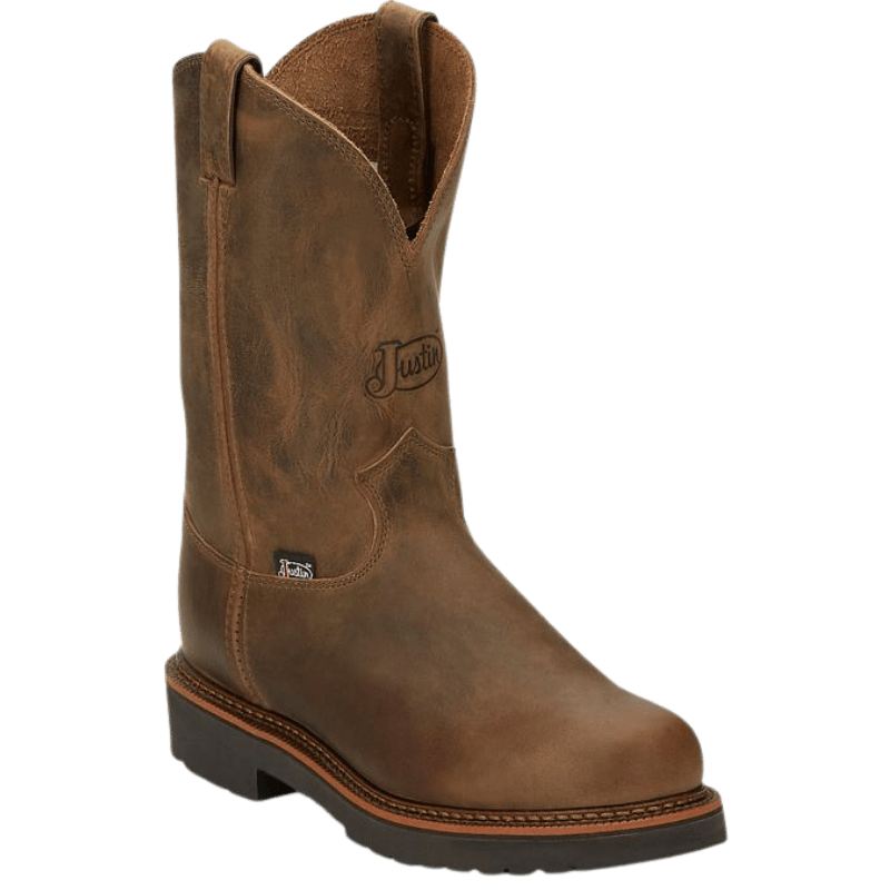 Justin Work Boots Justin Men's Blueprint Gaucho Tan Pull on Work Boots 4440