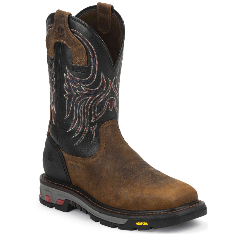 Justin Work Boots Justin Men's Commander-X5 Tanker Black Steel Toe Work Boots WK2104