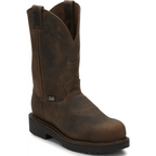 Justin Work Boots Justin Men's Gaucho Tan Deep Scallop Steel Toe Work Boots 4445