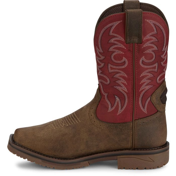 JUSTIN WORK Boots Justin Men's Peanut & Crimson Thorn Waterproof Comp Toe Work Boots SE4753