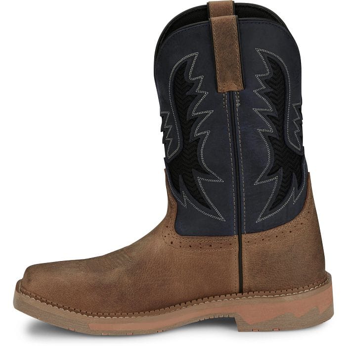JUSTIN WORK Boots Justin Men's Peanut & Navy Stampede Bolt Comp Toe Work Boots SE4115
