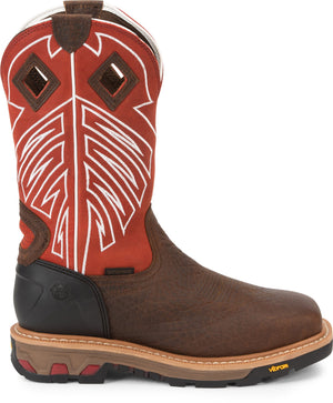 Justin Work Boots Justin Men's Roughneck Walnut Brown Steel Toe Waterproof Work Boots WK2115