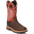 Justin Work Boots Justin Men's Roughneck Walnut Brown Steel Toe Waterproof Work Boots WK2115
