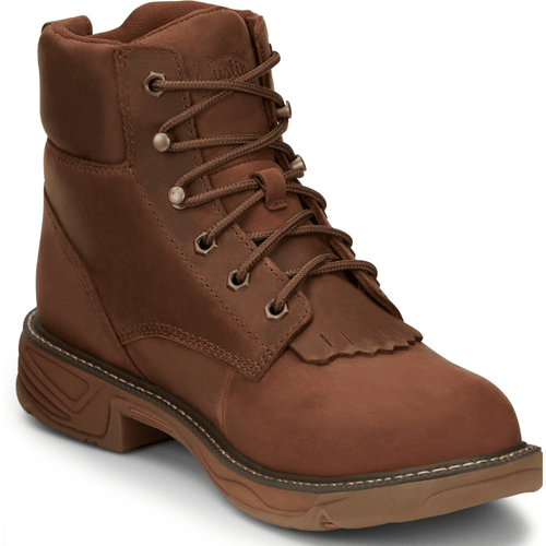 Justin Men's Rush Barley Brown Round Toe Waterproof Work Boots