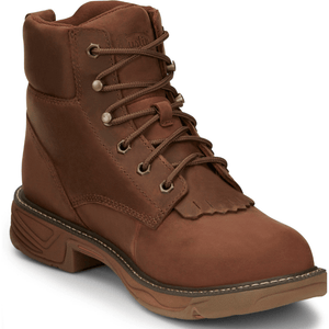 Justin Work Boots Justin Men's Rush Barley Brown Waterproof Lace Up Work Boot SE465